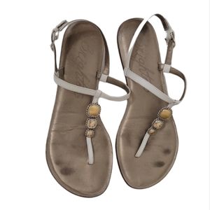 Brighton oolala white jewel embellish sandals women's size 8
